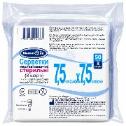 Серветки марл. ст. Білосніжка 7,5см*7,5см 8 шар. №50