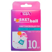 Пластир бактерицидний Teta (Тета) набир для ран Basketball на тканинний основи размер 1,9 см х 7,2 см 10 шт