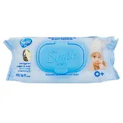 Вологі серветки SMILE BABY з клапаном з екстрактом ромашки та алое №100