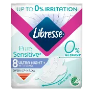 Гігієнічні прокладки LIBRESSE PURE SENSITIVE ULTRA NIGHT нічні №8