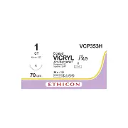 Вікрил плюс 1 з покриттям VCP353H фіолетовий, довжина 70 см, голка 40 мм колюча 1/2