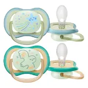 Пустушка ортодонтична силіконова нічна PHILIPS AVENT SCF 376/18 Ultra Air Night 0-6 місяців №2