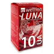 Тест-полоски для тестирования уровня мочевой кислоты в крови WELLION LUNA №10