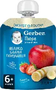Пюре GERBER яблуко банан полуниця з 6-ти місяців 90 г