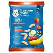 Кукурудзяні снеки Gerber Organic з бананом і полуницею для дітей з 7 місяців 28 г