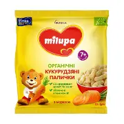 ПАЛОЧКИ КУКУРУЗНЫЕ ДЛЯ ДЕТЕЙ MILUPA МОРКОВЬ И ВИТАМИН B1 С 7 МЕСЯЦЕВ 20 Г