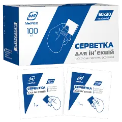 Салфетки спиртовые MP 6смх3см №100, MedPlast